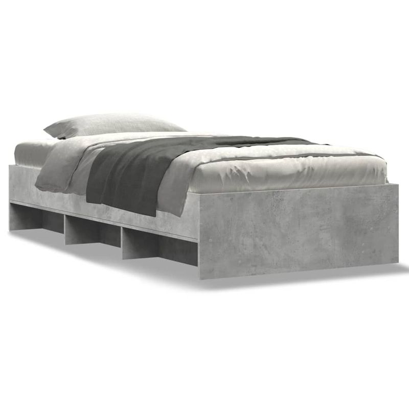 Casa si Gradina - Mobilier - Paturi si accesorii - Paturi - Cadru de pat, gri beton, 90x190 cm, lemn prelucrat - Infinity.ro