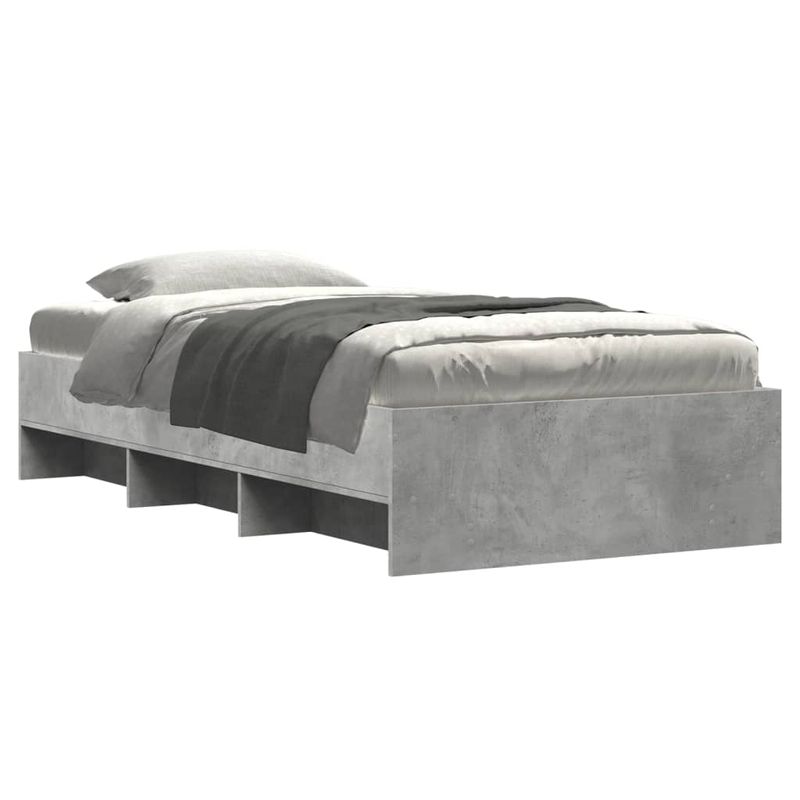 Casa si Gradina - Mobilier - Paturi si accesorii - Paturi - Cadru de pat, gri beton, 90x190 cm, lemn prelucrat - Infinity.ro