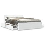 Casa si Gradina - Mobilier - Paturi si accesorii - Paturi - Cadru de pat cu tablie, alb, 140x190 cm, lemn prelucrat - Infinity.ro