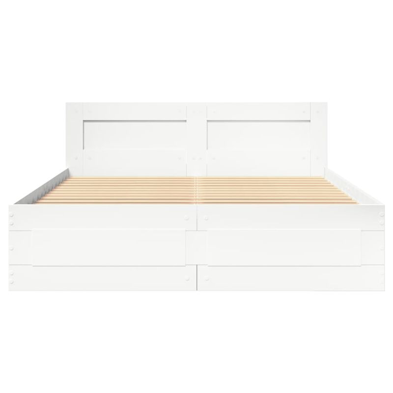 Casa si Gradina - Mobilier - Paturi si accesorii - Paturi - Cadru de pat cu tablie, alb, 140x190 cm, lemn prelucrat - Infinity.ro