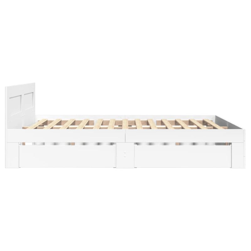Casa si Gradina - Mobilier - Paturi si accesorii - Paturi - Cadru de pat cu tablie, alb, 140x190 cm, lemn prelucrat - Infinity.ro