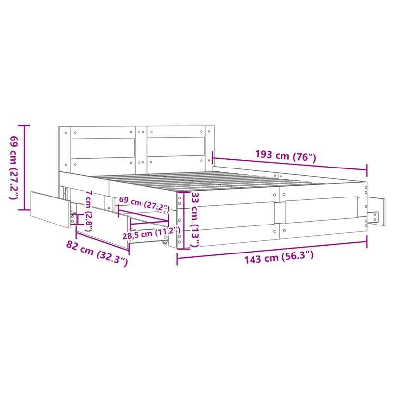 Casa si Gradina - Mobilier - Paturi si accesorii - Paturi - Cadru de pat cu tablie, alb, 140x190 cm, lemn prelucrat - Infinity.ro