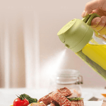 Casa si Gradina/Bucatarie si vesela/Ustensile bucatarie/Oliviere - Sticla cu pulverizator si oliviera pentru ulei, otet, lichide, pulverizare si curgere, recipient din sticla, 0.5l verde - Infinity.ro