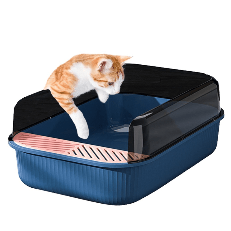 Petshop - Ingrijire si Igiena - Litiere si accesorii - Litiere simple - Litiera pentru pisici, dimensiuni 50,5x34,5x18,5cm, ABYZ™, culoare Albastru - Infinity.ro