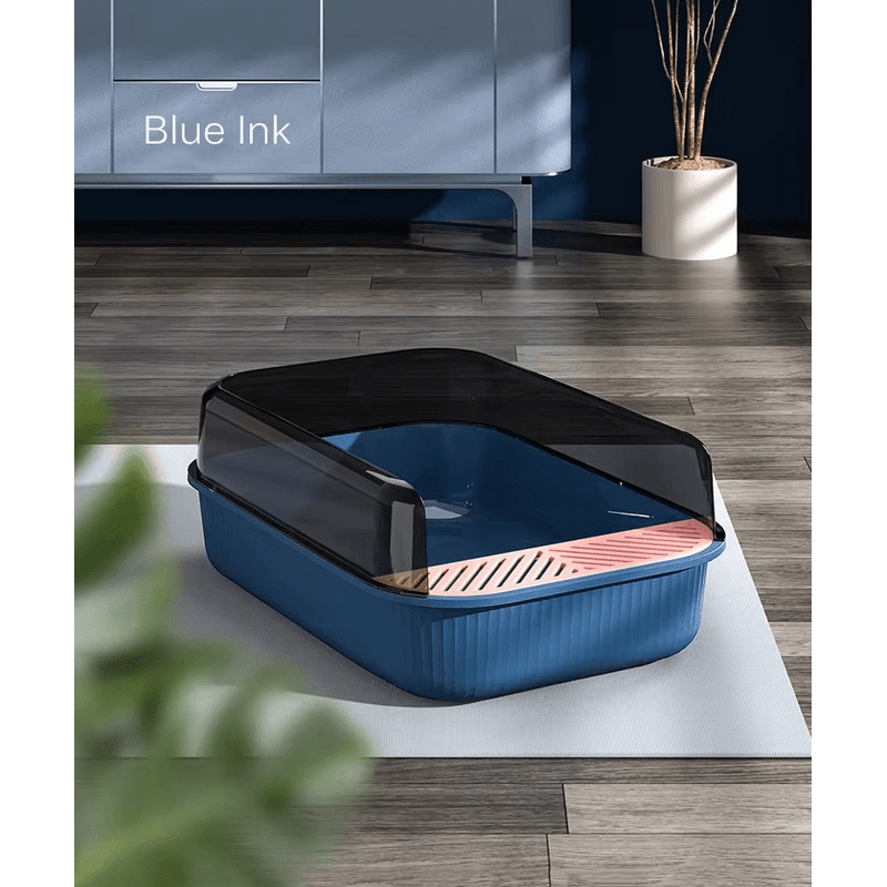 Petshop - Ingrijire si Igiena - Litiere si accesorii - Litiere simple - Litiera pentru pisici, dimensiuni 50,5x34,5x18,5cm, ABYZ™, culoare Albastru - Infinity.ro
