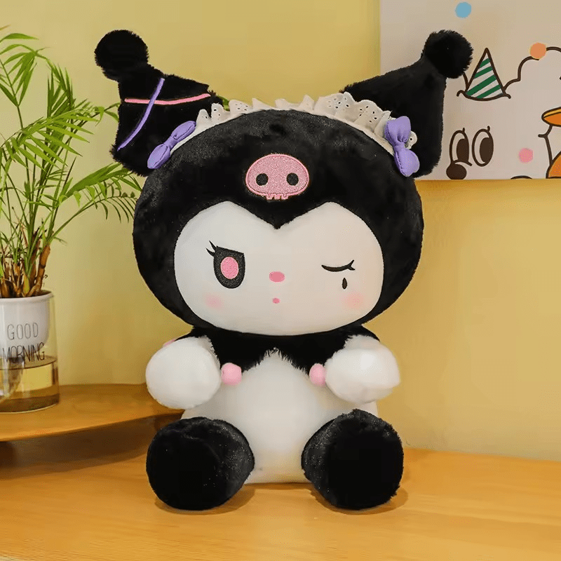 Jucarii, Copii si Bebe - Jucarii si jocuri - Jucarii de plus - Jucarie din Plus Tip Kuromi cu Paturica si Coronita, 45cm - Infinity.ro