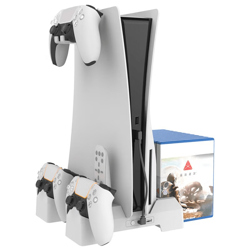PC, gaming si accesorii - Gaming - Accesorii gaming - Accesorii console gaming - Cooler/Racitor pentru cnsola PS5 cu incarcator pentru controler Culoare Alb ABYZ™ - Infinity.ro