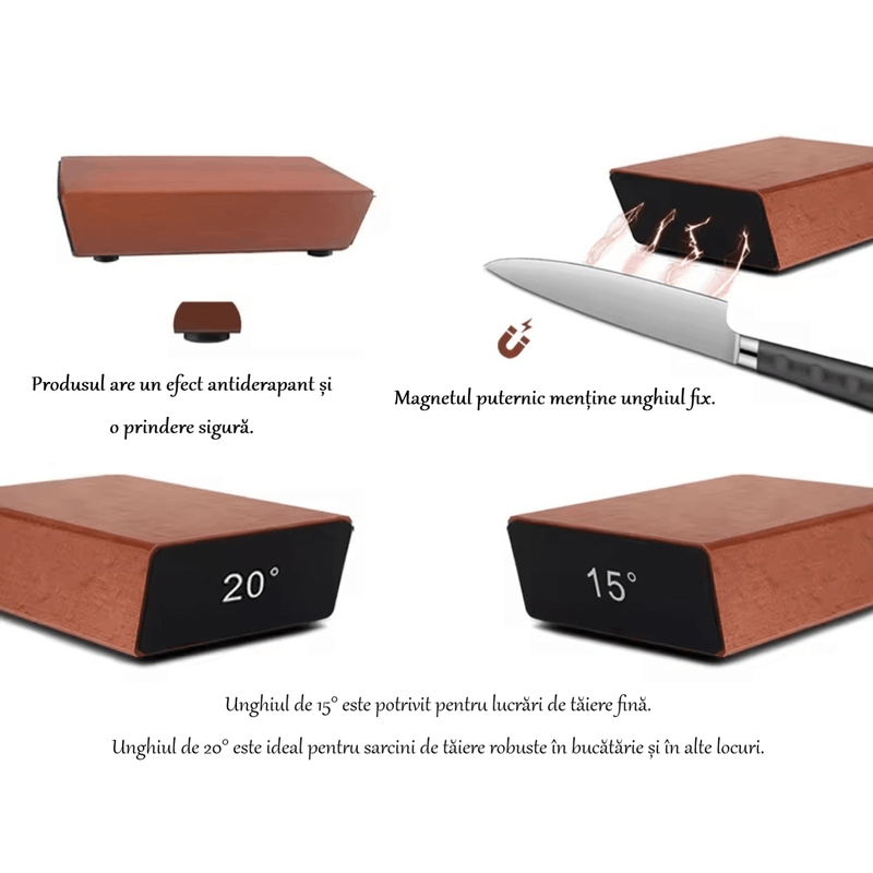 Casa si Gradina - Bucatarie si vesela - Ustensile bucatarie - Ascutitoare cutite - Ascutitor de Cutite Profesional, Magnetic, Piatra Diamantata, 2 stagii, 2 inclinatii, A-11427 ABYZ™ - Infinity.ro