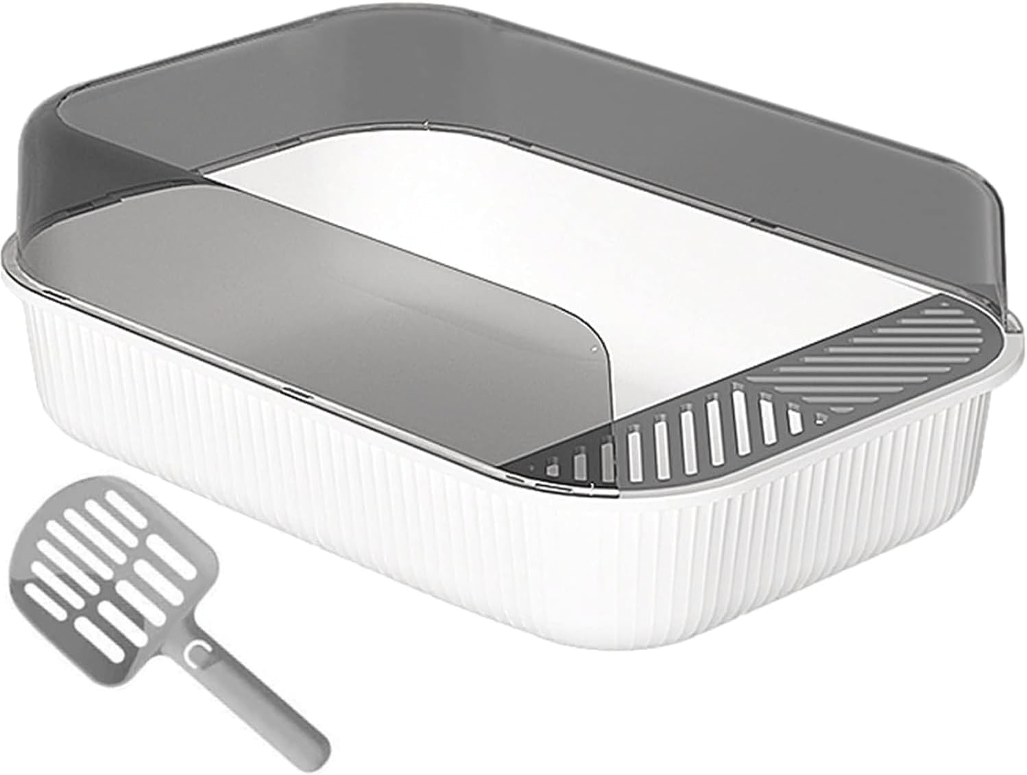 Litiera pentru pisici, dimensiuni 50,5x34,5x18,5cm, culoare Alb ABYZ™