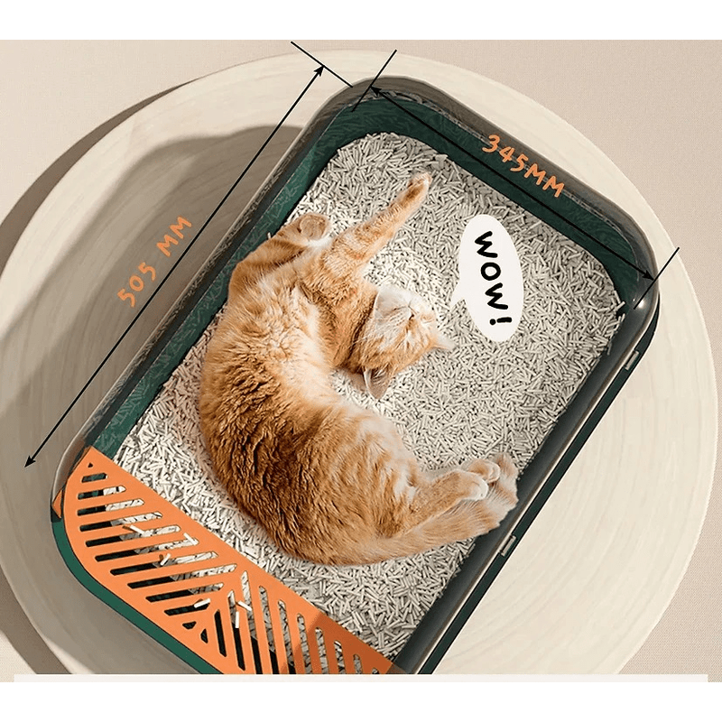 Petshop - Ingrijire si Igiena - Litiere si accesorii - Litiere simple - Litiera pentru pisici, dimensiuni 50,5x34,5x18,5cm, culoare Verde Inchis ABYZ™ - Infinity.ro