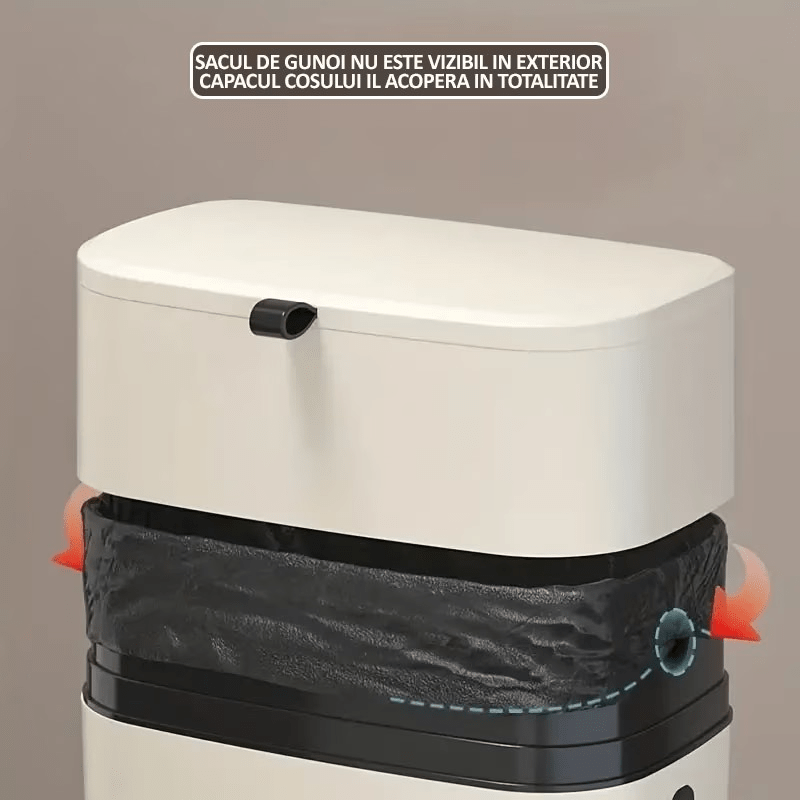 Casa si Gradina - Mobilier - Organizare si depozitare - Cosuri de gunoi - Cos de Gunoi suspendat, prindere pe suport autoadeziv, cu 2 moduri de deschidere a capacului  ABYZ™ - Infinity.ro