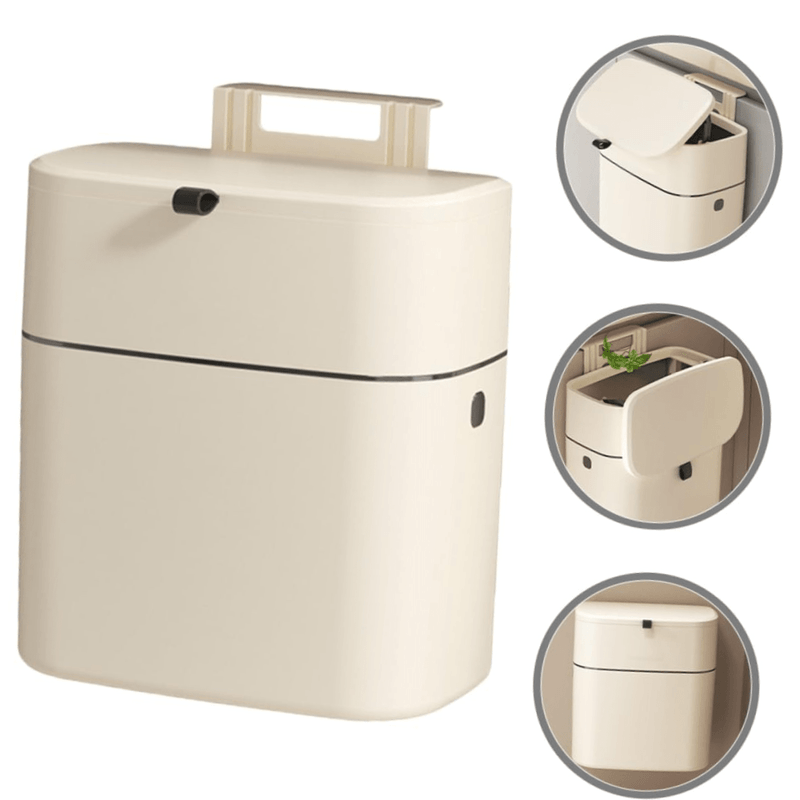 Casa si Gradina - Mobilier - Organizare si depozitare - Cosuri de gunoi - Cos de Gunoi suspendat, prindere pe suport autoadeziv, cu 2 moduri de deschidere a capacului  ABYZ™ - Infinity.ro