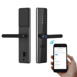 Yala inteligenta, WiFi, bluetooth, sonerie integrata, 5in1 Aplicatie, Card, Amprenta, Parola, Cheie, broasca inclusa