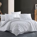 Casa si Gradina - Textile si covoare - Lenjerii de pat - Lenjerii copii - Set Lenjerie de pat XXL Creponat Ranforce, alb, pentru 2 persoane - Infinity.ro