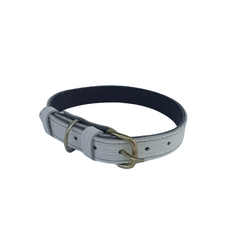 Petshop - Accesorii petshop - Zgarzi, lese si hamuri - Zgarzi - Zgarda alba din piele naturala, 60 x 2.5 cm, pentru caini - Infinity.ro