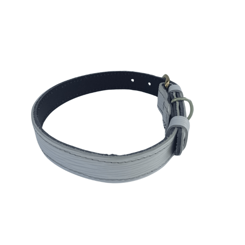 Petshop - Accesorii petshop - Zgarzi, lese si hamuri - Zgarzi - Zgarda alba din piele naturala, 60 x 2.5 cm, pentru caini - Infinity.ro