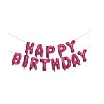 Casa si Gradina - Decoratiuni - Decoratiuni petrecere - Baloane - Baloane din folie metalizata "Happy birthday", 45 cm x 6 m, Magenta - Infinity.ro