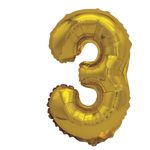 Casa si Gradina - Decoratiuni - Decoratiuni petrecere - Baloane - Balon din folie metalizata aurie, Mirific Party, Cifra 3, 40 cm, Gold - Infinity.ro
