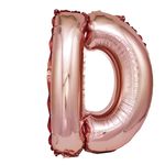 Casa si Gradina - Decoratiuni - Decoratiuni petrecere - Baloane - Balon din folie metalizata Rose Gold, Litera D, 40 cm, Coral, roz - Infinity.ro