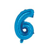 Casa si Gradina - Decoratiuni - Decoratiuni petrecere - Baloane - Balon din folie metalizata Albastru, Mirific Party, Cifra 6, 80 cm - Infinity.ro