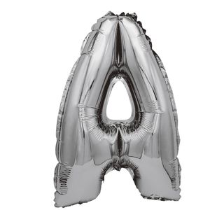 Balon din folie metalizata argintie, Mirific Party, Litera A, 40 cm, Silver