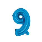 Casa si Gradina - Decoratiuni - Decoratiuni petrecere - Baloane - Balon din folie metalizata Albastru, cifra 9, 40 cm - Infinity.ro