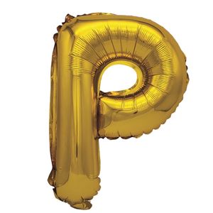 Balon din folie metalizata aurie, Mirific Party, Litera P, 80 cm, Gold