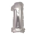 Casa si Gradina - Decoratiuni - Decoratiuni petrecere - Baloane - Balon din folie metalizata argintie, Mirific Party, Cifra 1, 40 cm, Silver - Infinity.ro