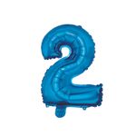 Casa si Gradina - Decoratiuni - Decoratiuni petrecere - Baloane - Balon din folie metalizata Albastru, Mirific Party, cifra 2, 40 cm - Infinity.ro