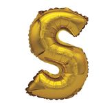 Casa si Gradina - Decoratiuni - Decoratiuni petrecere - Baloane - Balon din folie metalizata aurie, Mirific Party, Litera S, 40 cm, Gold - Infinity.ro