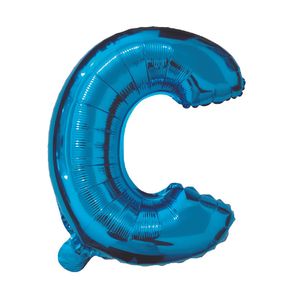 Balon din folie metalizata Albastru, Litera C, 80 cm