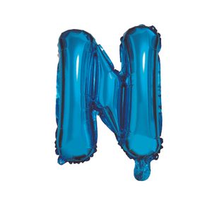 Balon din folie metalizata Albastru, Mirific Party, Litera N, 40 cm