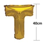 Casa si Gradina - Decoratiuni - Decoratiuni petrecere - Baloane - Balon din folie metalizata aurie, Mirific Party, Litera T, 40 cm, Gold - Infinity.ro