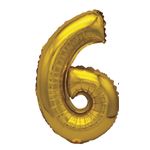 Casa si Gradina - Decoratiuni - Decoratiuni petrecere - Baloane - Balon din folie metalizata aurie, Mirific Party, Cifra 6, 40 cm, Gold - Infinity.ro