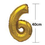 Casa si Gradina - Decoratiuni - Decoratiuni petrecere - Baloane - Balon din folie metalizata aurie, Mirific Party, Cifra 6, 40 cm, Gold - Infinity.ro