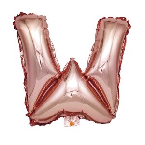 Balon din folie metalizata Rose Gold, Litera W, 40 cm, Coral, roz