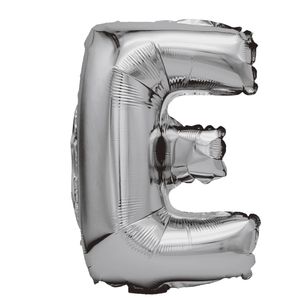 Balon din folie metalizata argintie, Mirific Party, Litera E, 80 cm, Silver