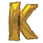 Casa si Gradina - Decoratiuni - Decoratiuni petrecere - Baloane - Balon din folie metalizata aurie, Mirific Party, Litera K, 40 cm, Gold - Infinity.ro