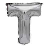 Casa si Gradina - Decoratiuni - Decoratiuni petrecere - Baloane - Balon din folie metalizata argintie, Mirific Party, Litera T, 80 cm, Silver - Infinity.ro