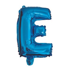 Balon din folie metalizata Albastru, Mirific Party, Litera E, 40 cm