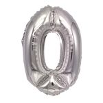 Casa si Gradina - Decoratiuni - Decoratiuni petrecere - Baloane - Balon din folie metalizata argintie, Mirific Party, Cifra 0, 100 cm, Silver - Infinity.ro