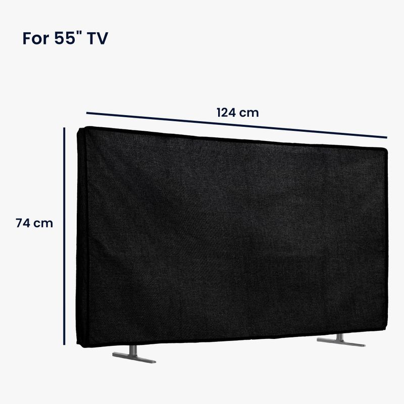 TV, Audio-Video si Foto - Accesorii TV si audio - Accesorii TV - Husa pentru televizor de 55" Kwmobile, Negru, Textil, 60189.01 - Infinity.ro