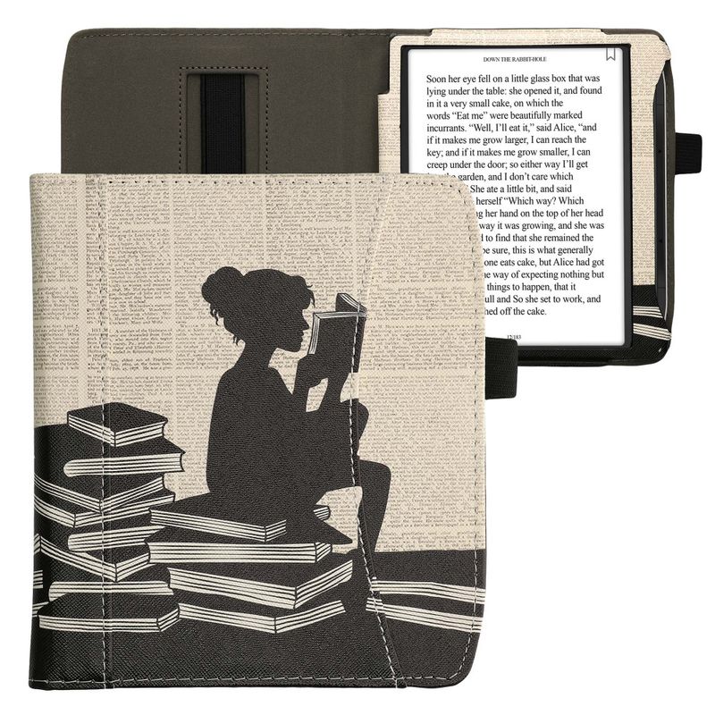Laptop, Telefoane si Tablete - Ebook reader si accesorii - Accesorii eBook Reader - Husa cu buzunar Kwmobile pentru PocketBook Era, Negru/Bej, Piele ecologica, KWM000016ZC012C - Infinity.ro
