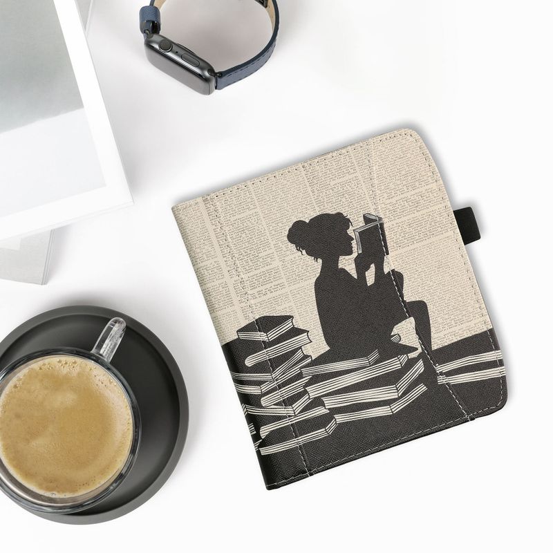 Laptop, Telefoane si Tablete - Ebook reader si accesorii - Accesorii eBook Reader - Husa cu buzunar Kwmobile pentru PocketBook Era, Negru/Bej, Piele ecologica, KWM000016ZC012C - Infinity.ro