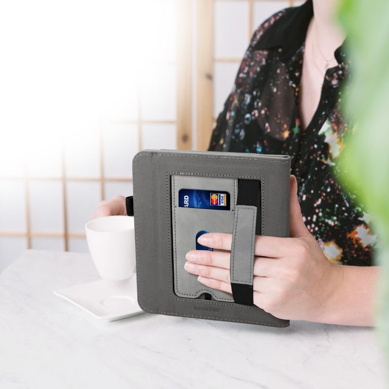 Laptop, Telefoane si Tablete - Ebook reader si accesorii - Accesorii eBook Reader - Husa pentru Tolino Vision 6, Piele ecologica, Gri, kwmobile, 56600.01 - Infinity.ro