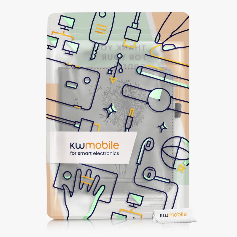 Laptop, Telefoane si Tablete - Ebook reader si accesorii - Accesorii eBook Reader - Husa pentru Tolino Vision 6, Piele ecologica, Gri, kwmobile, 56600.01 - Infinity.ro