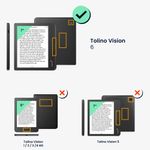 Laptop, Telefoane si Tablete - Ebook reader si accesorii - Accesorii eBook Reader - Husa pentru Tolino Vision 6, Piele ecologica, Gri, kwmobile, 56600.01 - Infinity.ro