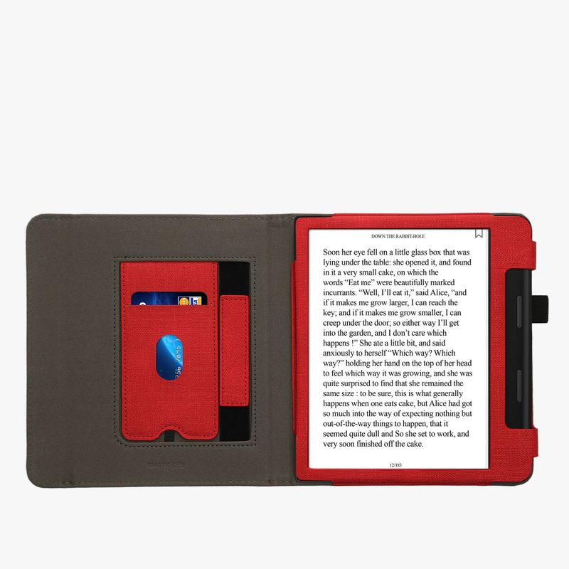 Laptop, Telefoane si Tablete - Ebook reader si accesorii - Accesorii eBook Reader - Husa kwmobile pentru Tolino Epos 3, Piele ecologica, Rosu/Gri, 59979.09 - Infinity.ro