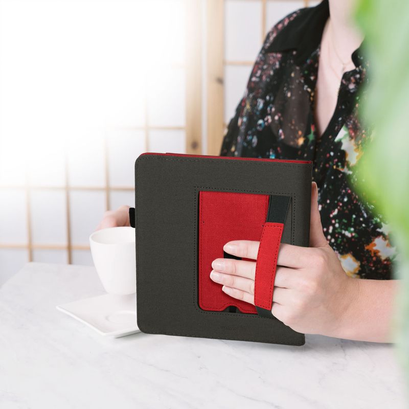Laptop, Telefoane si Tablete - Ebook reader si accesorii - Accesorii eBook Reader - Husa kwmobile pentru Tolino Epos 3, Piele ecologica, Rosu/Gri, 59979.09 - Infinity.ro