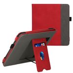 Laptop, Telefoane si Tablete - Ebook reader si accesorii - Accesorii eBook Reader - Husa kwmobile pentru Tolino Epos 3, Piele ecologica, Rosu/Gri, 59979.09 - Infinity.ro